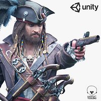Pirate PBR Rigged 3D Character Unity