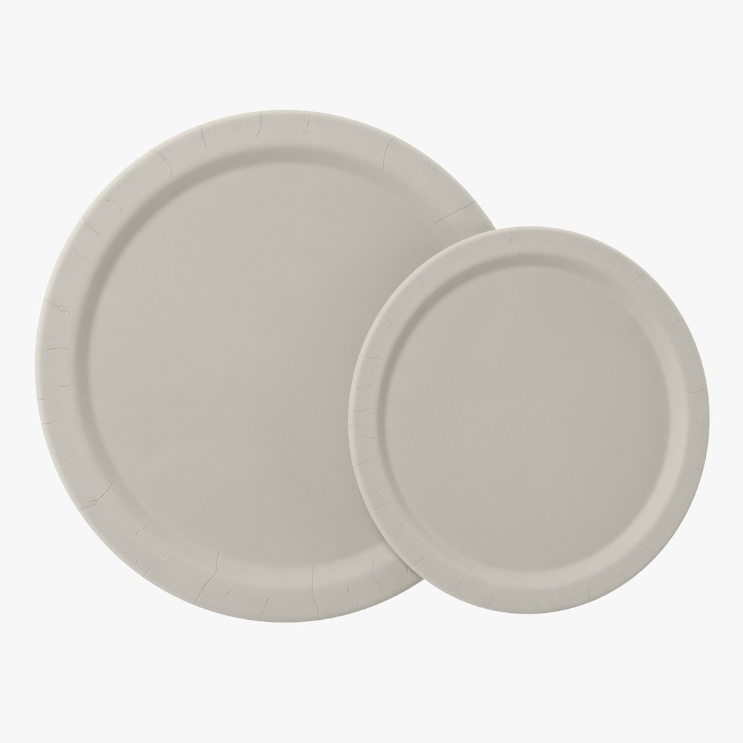 Paper Plates 3D Models Set 3D model preview