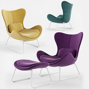 lazy armchair calligaris seat 3D