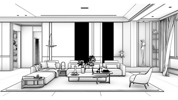 Modern living room 3D model - TurboSquid 2012385