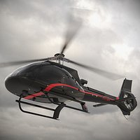 H130 Fenestron Tail Rotor Helicopter Black Simplified