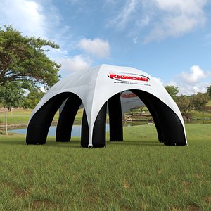 3D Inflatable Dome Tent Black White