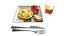 Breakfast with omlette bacon and juice