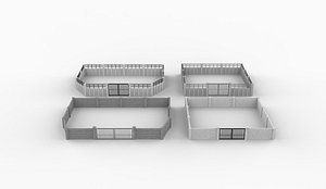 Concrete Wall set 3D model