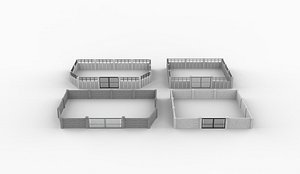 Concrete Wall set 3D model