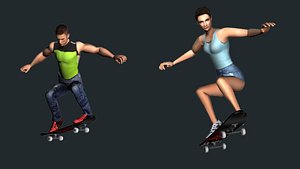 Skater Board Animations 3D model