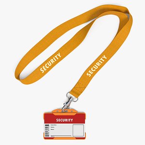 3D security lanyard id card model