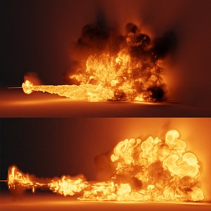 Volumetric Combustion Flame Generator VDB for Blender 3D model
