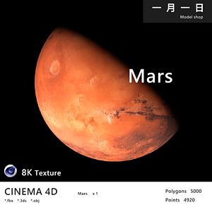 3D Realistic planet mars model
