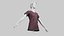 3D Female T-Shirt 01 Dark Brown