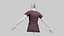 3D Female T-Shirt 01 Dark Brown