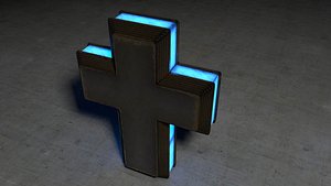 Glowing Metal Cross
