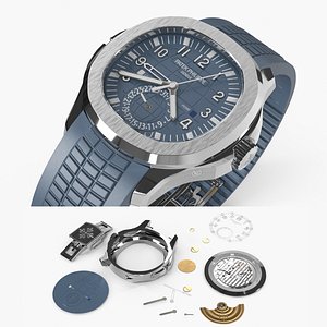 Wrist Watch Patek Philippe Aquanaut Blue-Gray 3D model