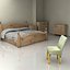 Harvest Oak Wood Bedroom Furniture Set - High Quality Furniture 3d model