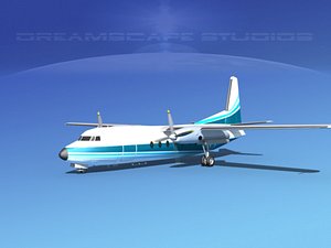 3d fairchild f-27 fokker model