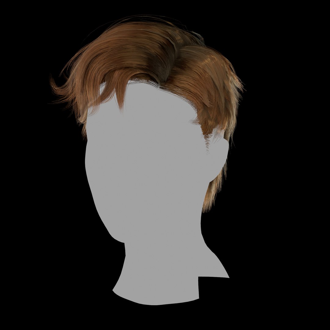 3D Model Hairstyle Hair Wavy Male - TurboSquid 1592931