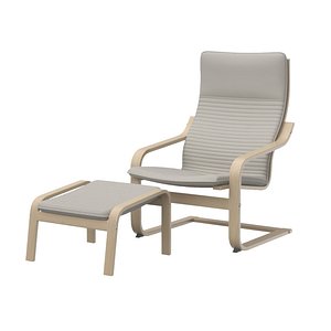 3D Poang Armchair With Footstool