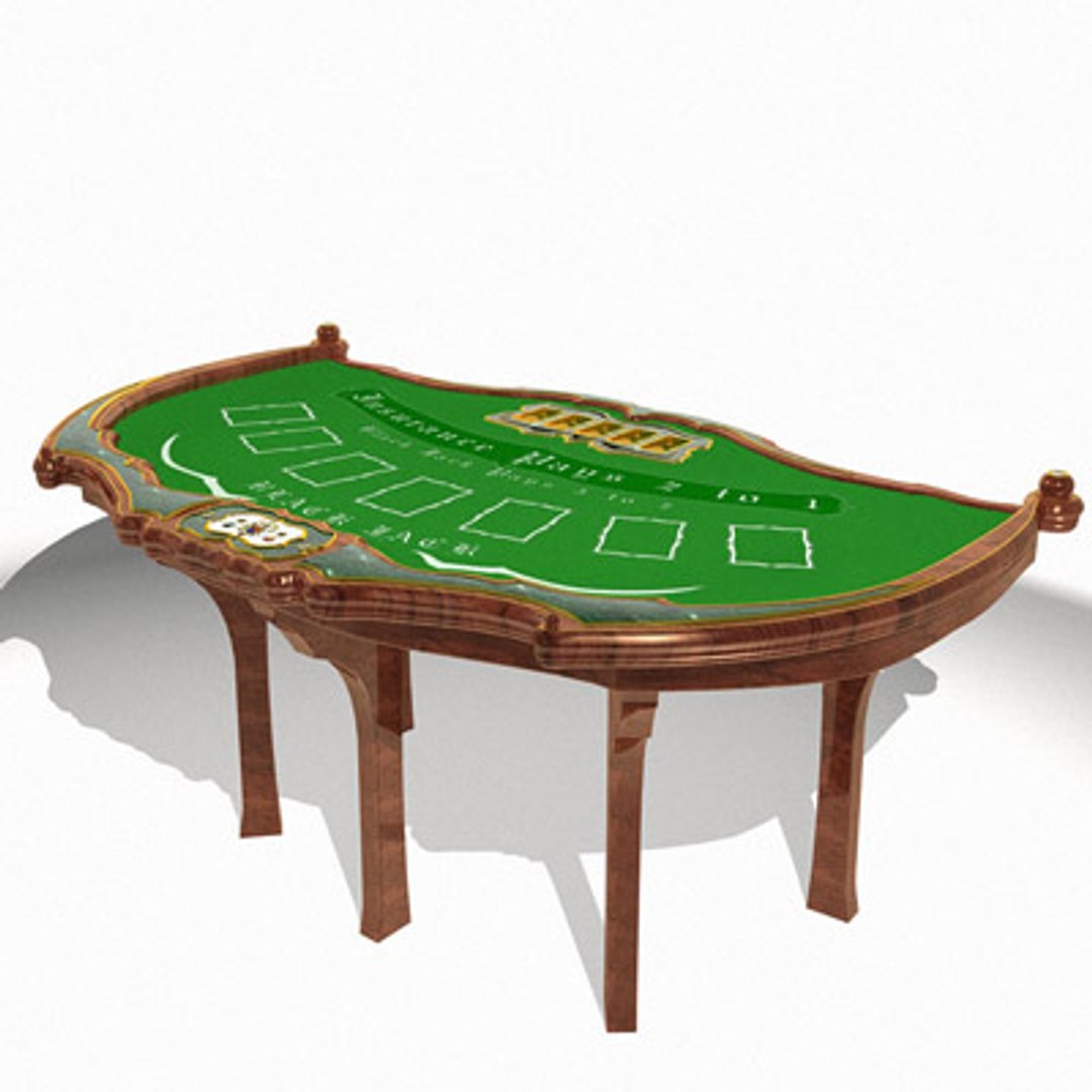 blackjack gambling table 3d model