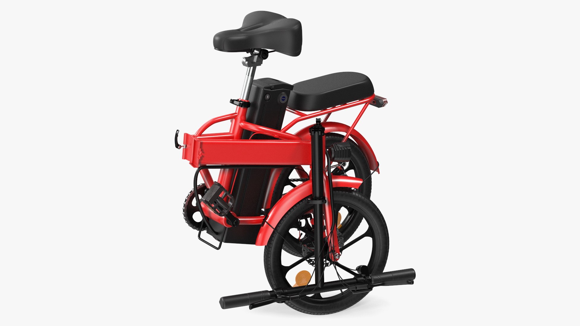 Red Electric Bike Folded 3D model preview