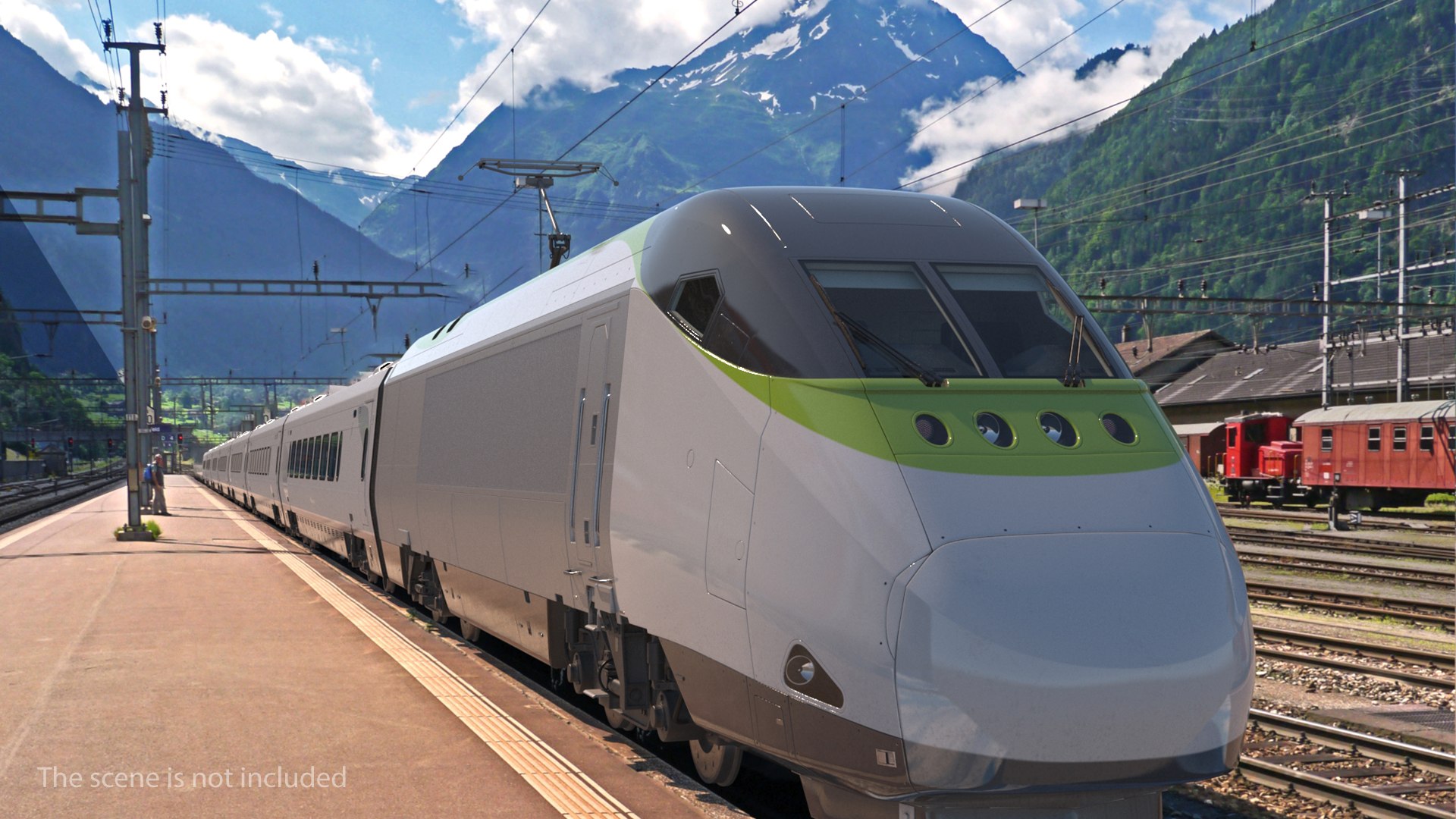 Express Train Generic Rigged 3D model preview
