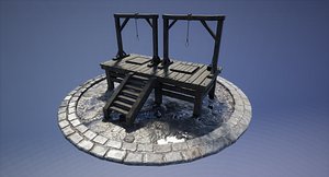 3D Animated PBR Medieval Gallows