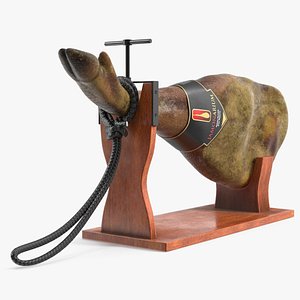 Iberico Ham Leg on Wooden Carving Stand