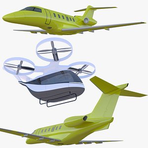 Pilatus PC-24 and passenger drone model