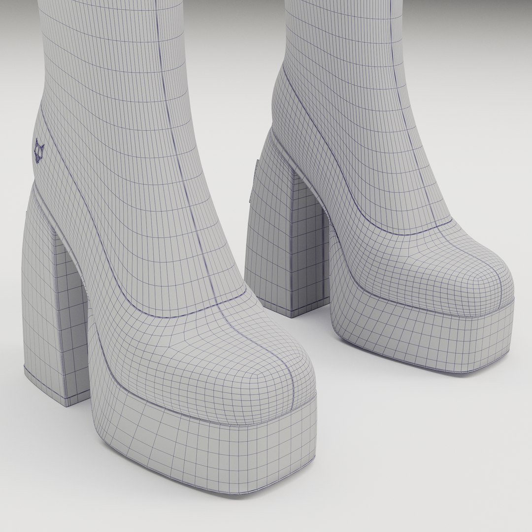 Naked Wolfe Patent Red Boots Model - TurboSquid 2164642