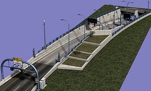 highway tunnel entrance 3d max