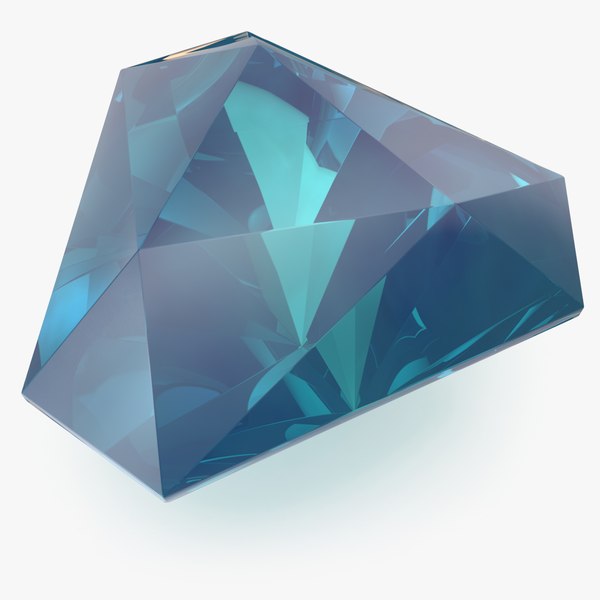 Shield Step Cut Aquamarine 3D model