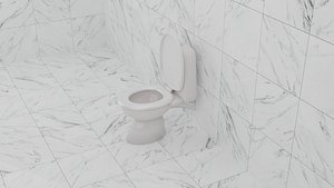 3D Realistic White Toilet for Architectural Visualization  Games model