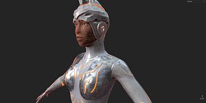 3D character robot female model
