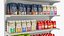 Estante del supermercado de los paquetes de café