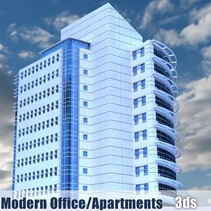 modern apartment office building 3d model
