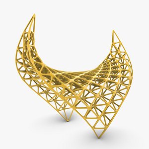 3D Winged Sci-Fi Space Truss Structure 07 model