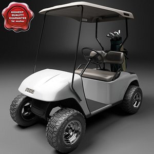 3d model golf car ezgo v2