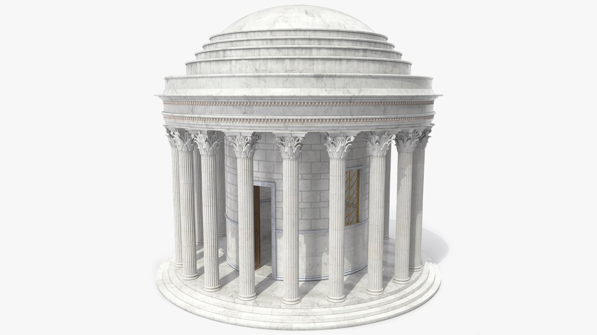 Temple Of Hercules Victor Ancient Look Restored 3D model preview