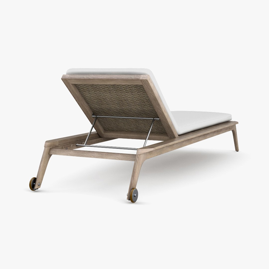 Restoration Hardware Malta Teak Chaise 3D TurboSquid 1816705