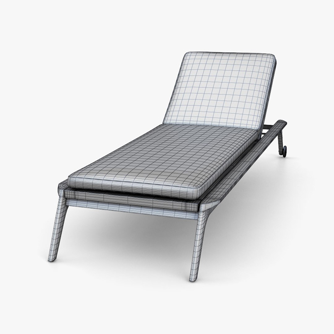 Restoration Hardware Malta Teak Chaise 3D TurboSquid 1816705