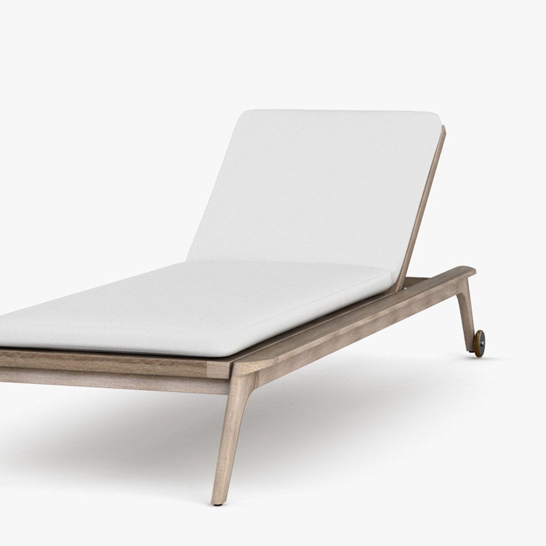 Restoration Hardware Malta Teak Chaise 3D TurboSquid 1816705