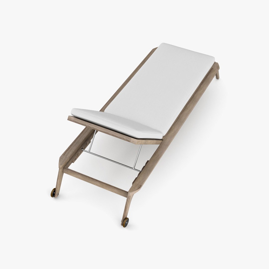 Restoration Hardware Malta Teak Chaise 3D TurboSquid 1816705