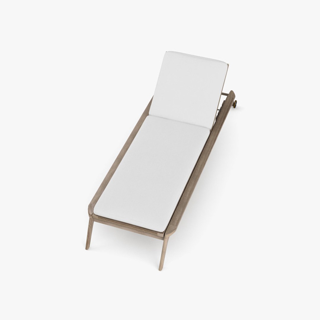 Restoration Hardware Malta Teak Chaise 3D TurboSquid 1816705