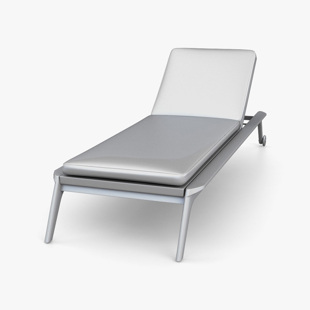 Restoration Hardware Malta Teak Chaise 3D TurboSquid 1816705