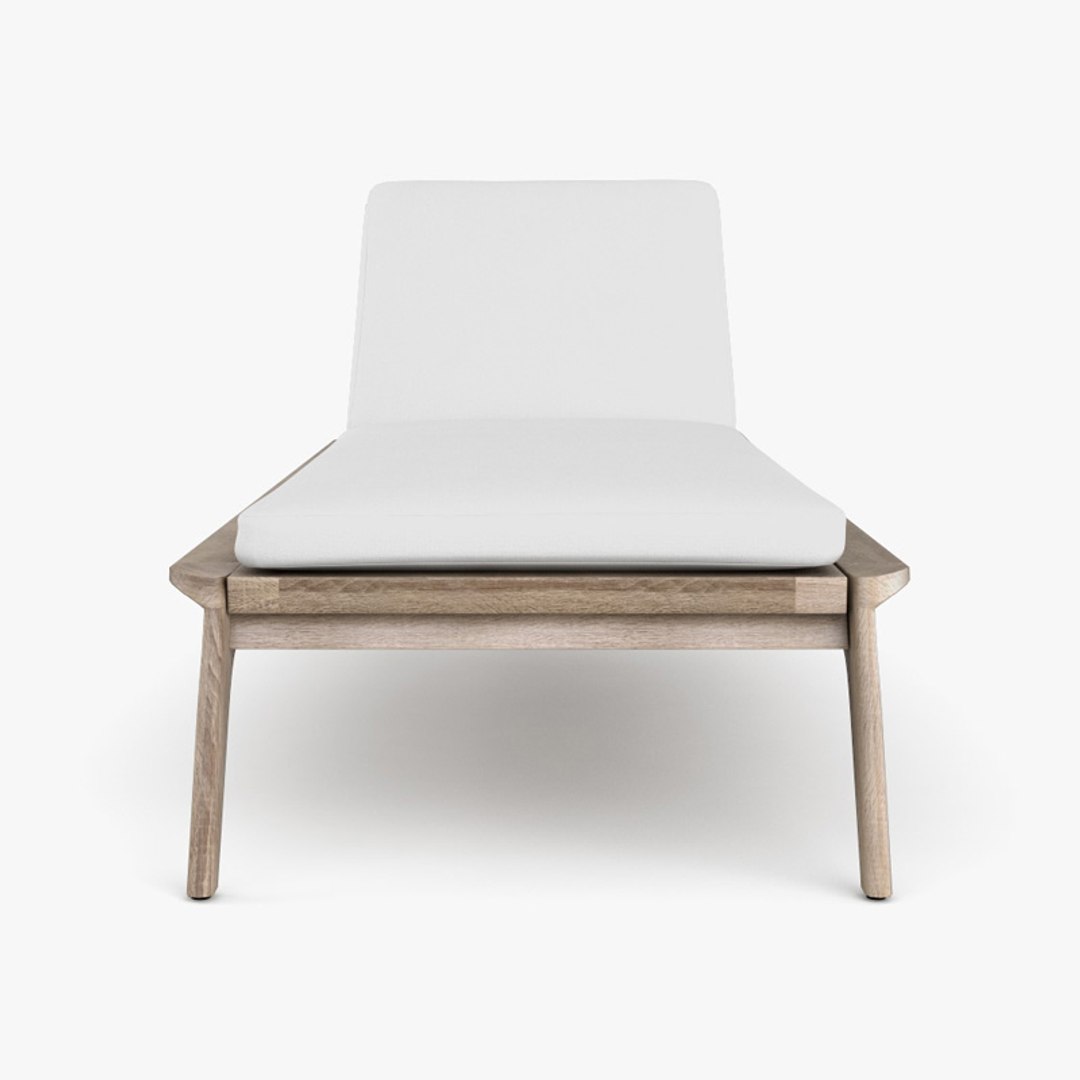 Restoration Hardware Malta Teak Chaise 3D TurboSquid 1816705