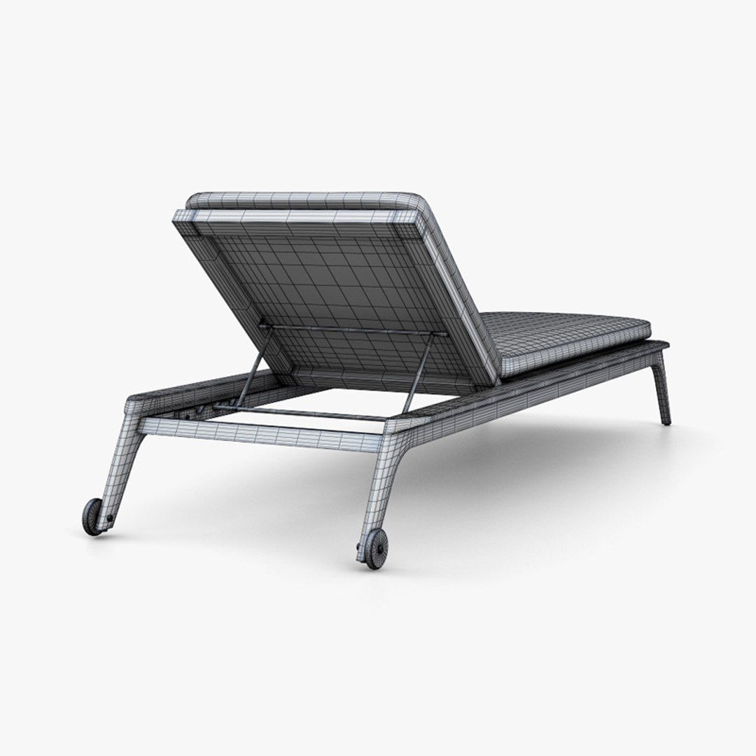 Restoration Hardware Malta Teak Chaise 3D TurboSquid 1816705