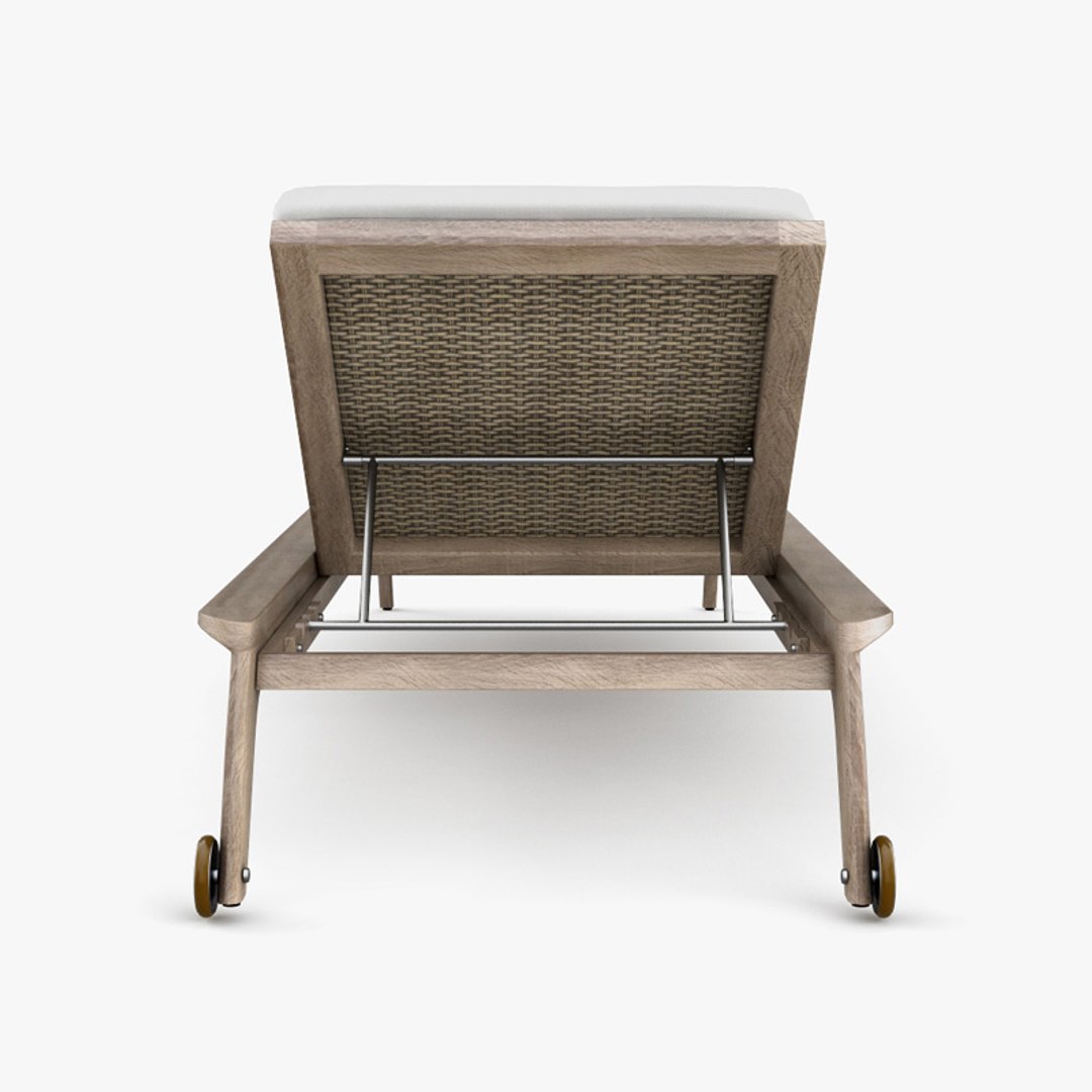 Restoration Hardware Malta Teak Chaise 3D TurboSquid 1816705