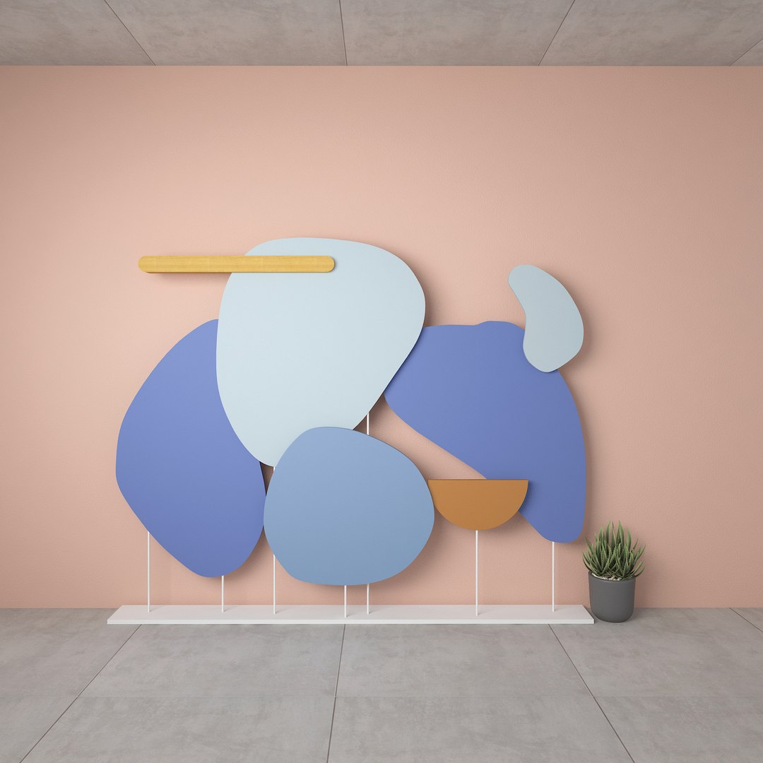 Nordic Geometry Lobby Decorative Colors Simple Wall Decor Board Potted ...