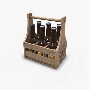 3D Vintage Beer Caddy Low-poly PBR