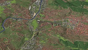 Stuttgart Germany - city and urban 3D model