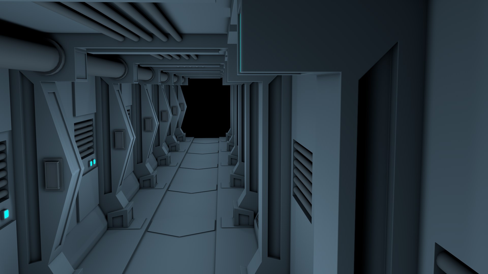 Sci Fi Hallway 3D Model - TurboSquid 2357533
